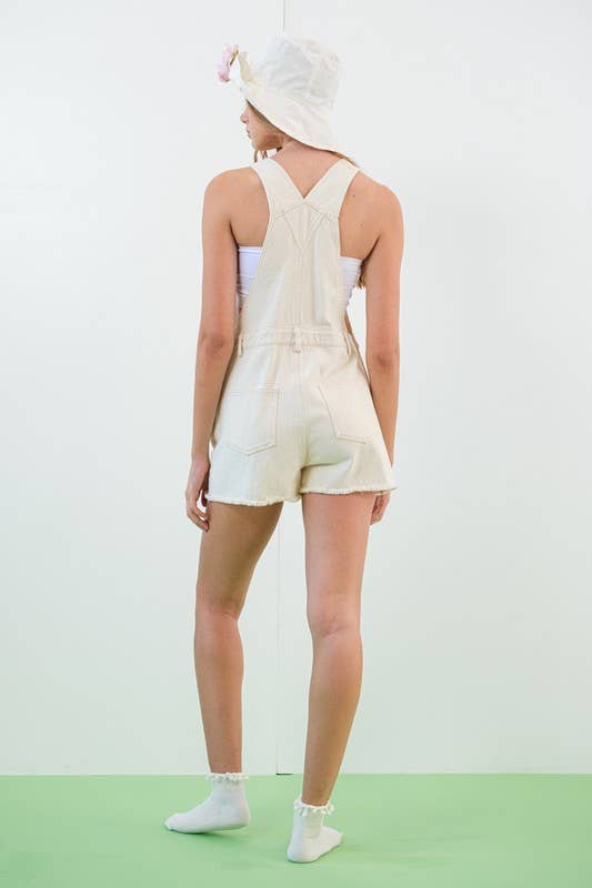 Lily Distressed Cream Overshorts