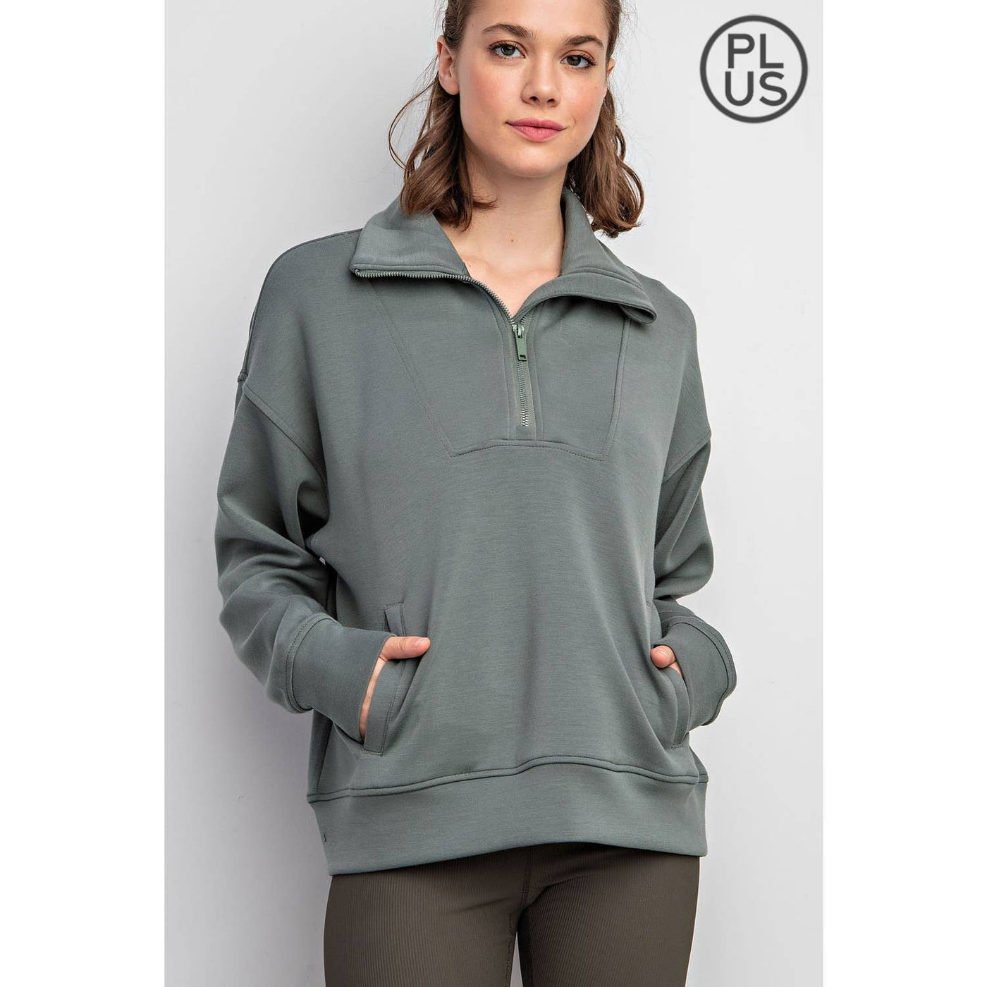 Taylor Quarter Zip Pullover - Curvy