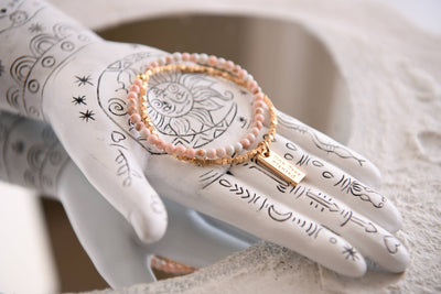 Cecelia Designs Jewelry - Gemstone Wrap Bracelet with Faceted Gold Beads