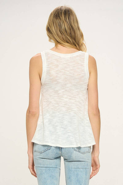 Cherish Apparel - T24390 Sleeveless Soft Slub Knit Top: L / Oatmeal