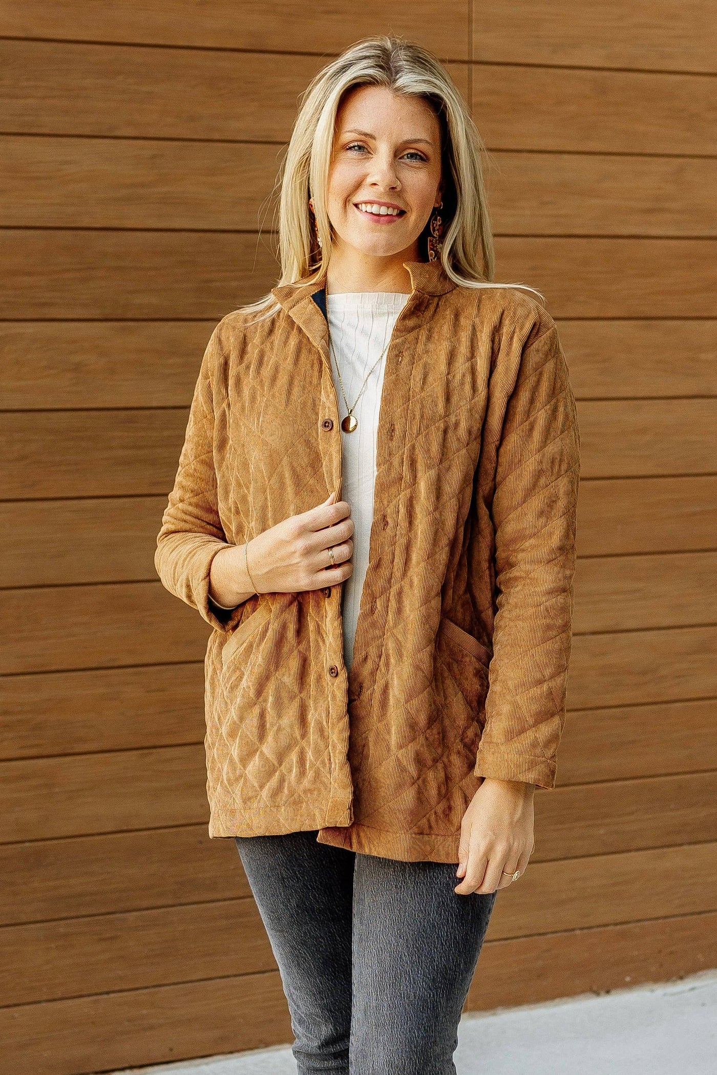 BYTAVI - Quilted Camel Jacket - SMALL