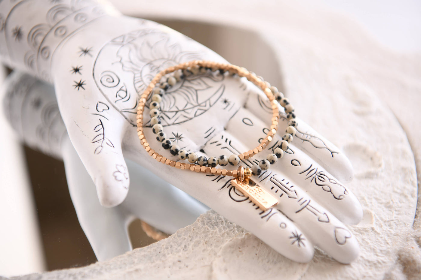 Cecelia Designs Jewelry - Gemstone Wrap Bracelet with Faceted Gold Beads