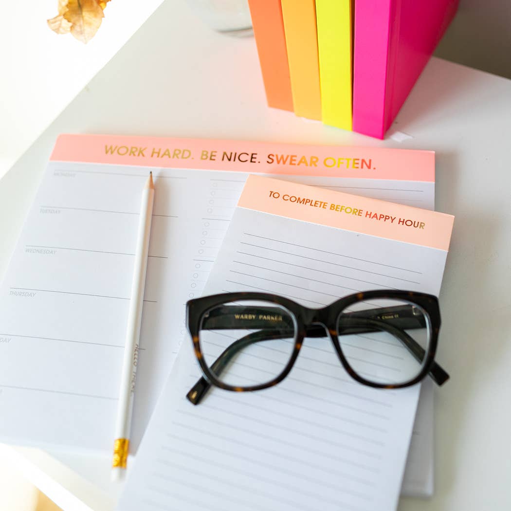 Chez Gagné - To Complete Before Happy Hour Notepad - Pink