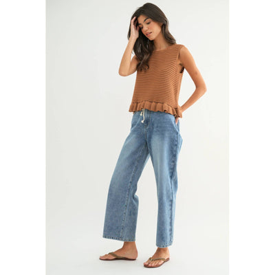 RUFFLE HEM SWEATER TANK