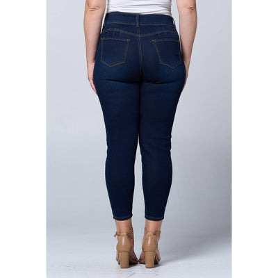 Blue Turtle - Plus Size Tummy Tuck Butt Lift Skinny Jean PH3502X Dark