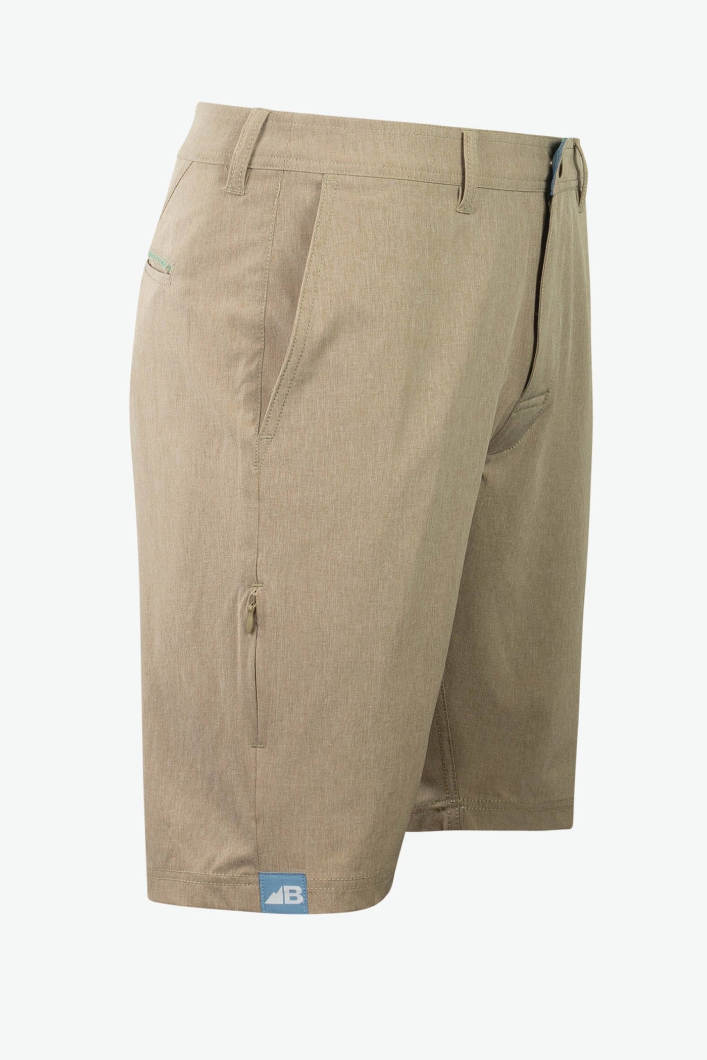 Belong Designs - Men's 10" Rocky Mountain Board Shorts: Tundra Green / Has Drawstring / S (30 Waist)