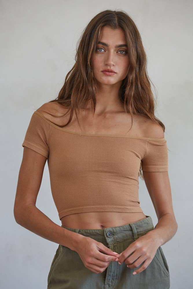 Wrenn Off Shoulder Crop Top