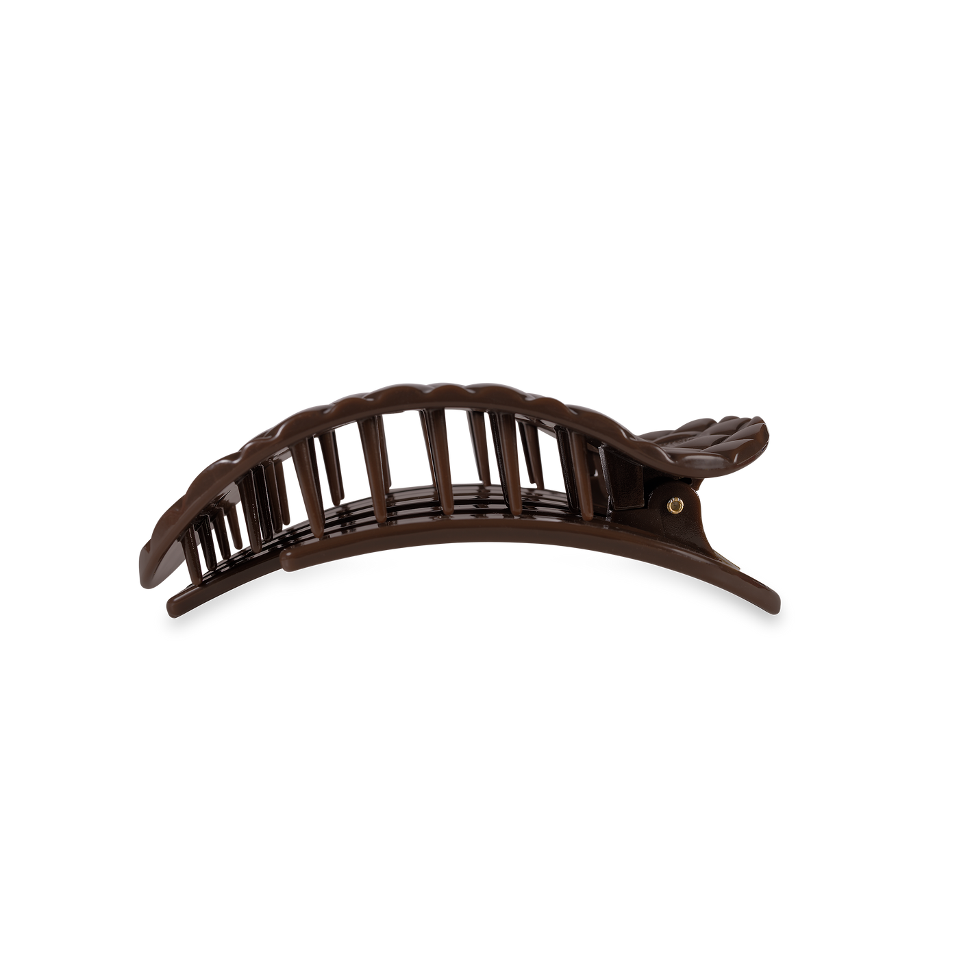 TELETIES - Flat Round Hair Clip | Medium | Truly Taupe Quilted
