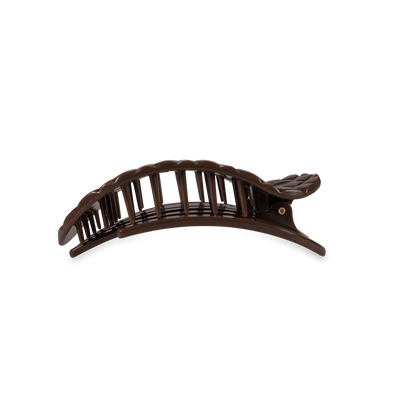 TELETIES - Flat Round Hair Clip | Medium | Truly Taupe Quilted