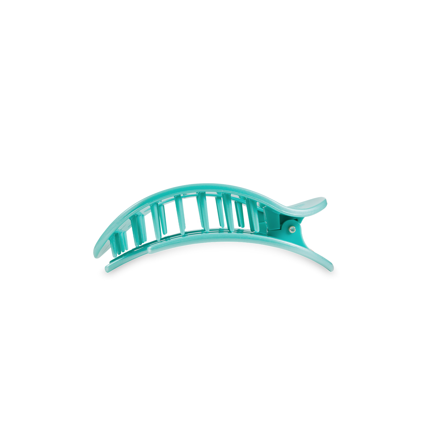 TELETIES - Round Flat Hair Clip | Small | Totally Turquoise