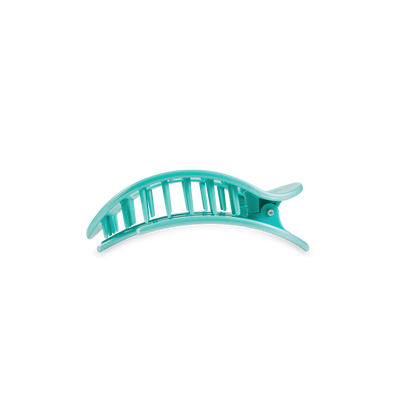 TELETIES - Round Flat Hair Clip | Small | Totally Turquoise