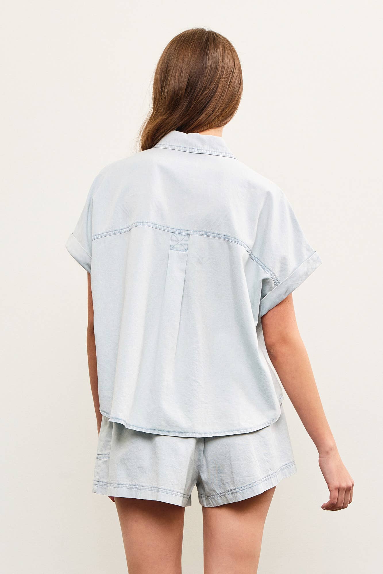 Linna Chambray Button Top