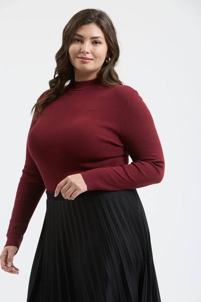 The Workshop Studio - PLUS MOCK NECK LONG SLEEVE SWEATER KNIT TOP