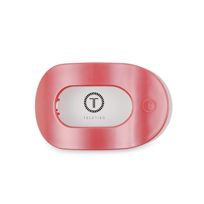 TELETIES - Round Flat Hair Clip | Medium | Calming Coral