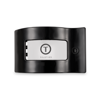 TELETIES - Flat Rectangle Hair Clip | Medium | Jet Black