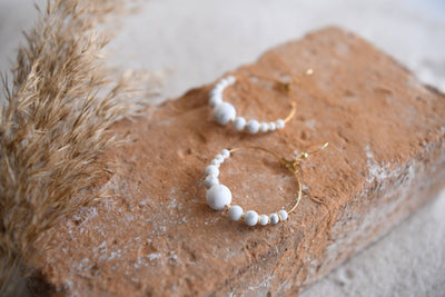 Cecelia Designs Jewelry - Genuine Gemstone and Gold-Plated Hoop Earring