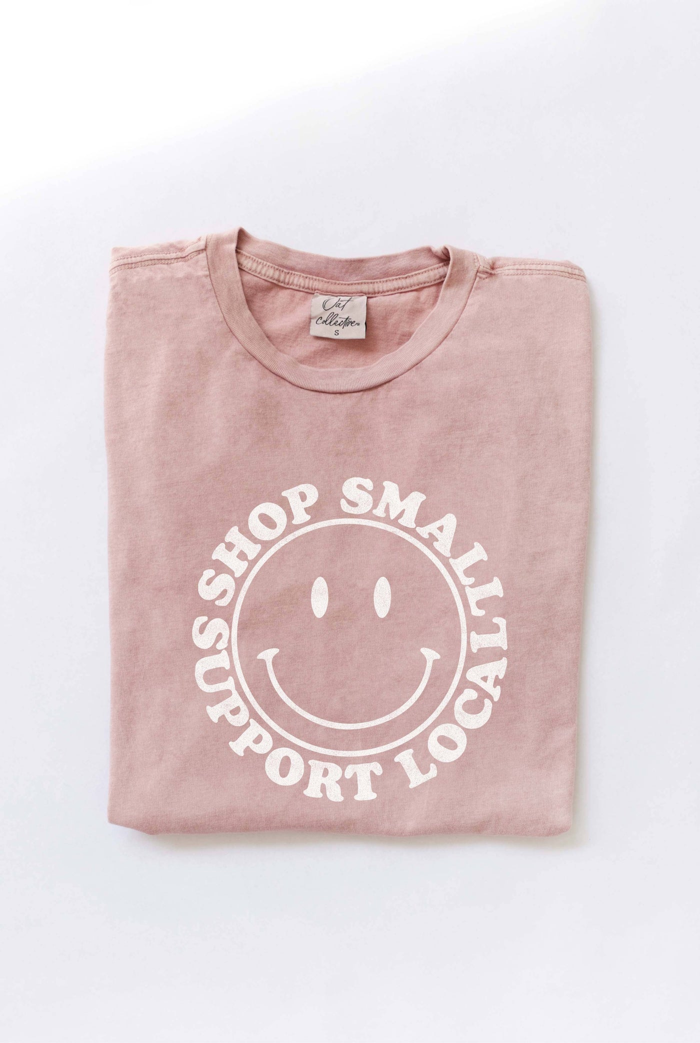 SHOP SMALL - Mineral Washed Graphic TEE: SOFT PINK