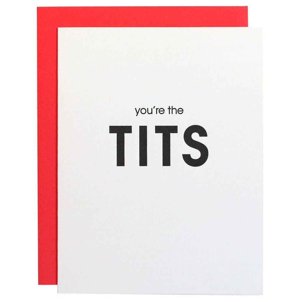 Card- You're the Tits Letterpress