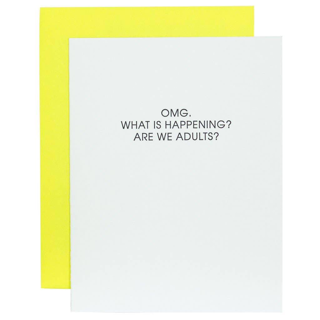 Chez Gagné - OMG Are We Adults Letterpress Greeting Card
