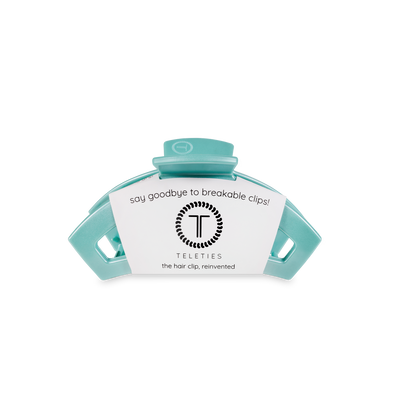 TELETIES - Open Hair Clip | Tiny | Totally Turquoise