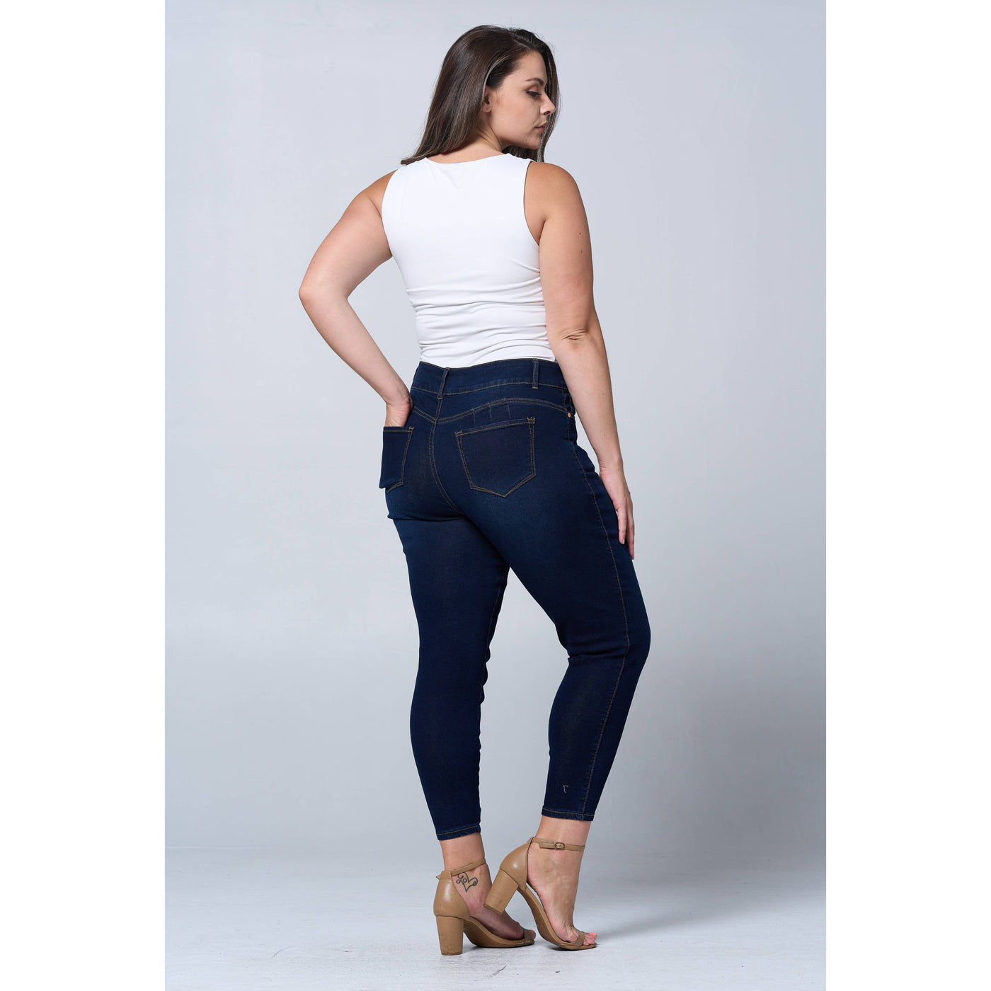Blue Turtle - Plus Size Tummy Tuck Butt Lift Skinny Jean PH3502X Dark