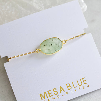 Mesa Blue - Moss Prehnite Adjustable Bracelet