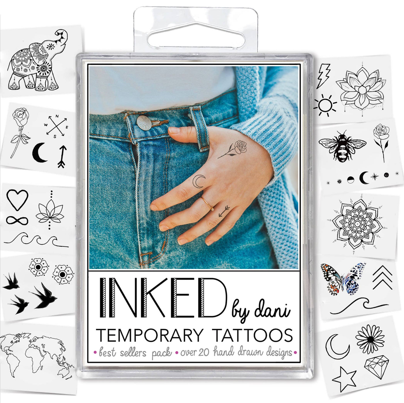 INKED by Dani - Best Sellers Temporary Tattoo Pack