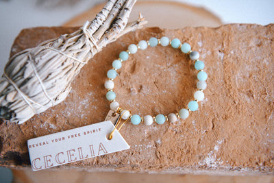 Cecelia Designs Jewelry - Genuine Gemstone and Gold Spacer Bead Bracelets