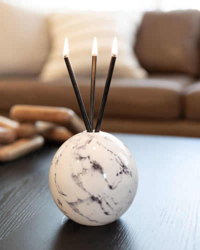 Everlasting Candle Co. - Neva Vase, White Marble