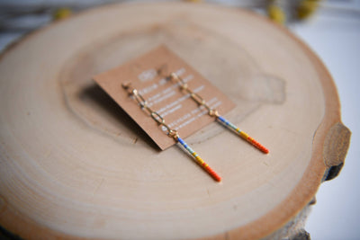 Cecelia Designs Jewelry - Seed Bead Paperclip Chain Earrings