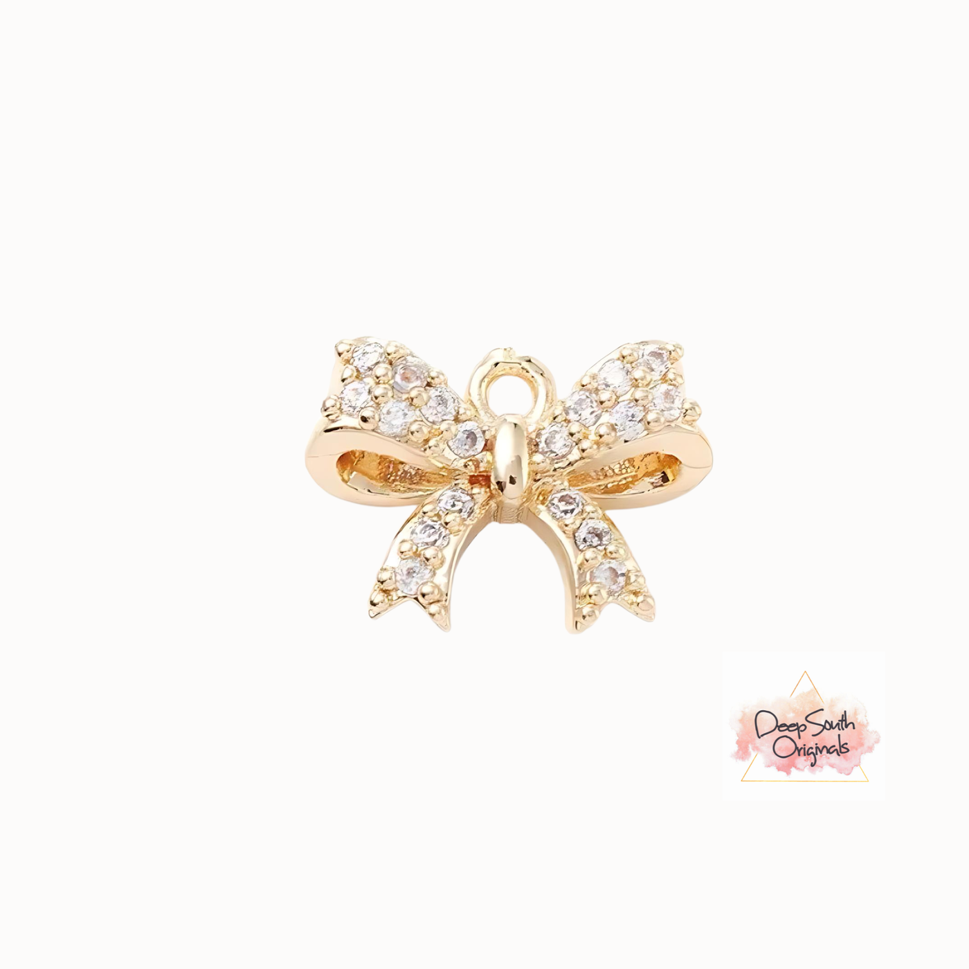 Sparkling Bow Charm ~ Gold Filled