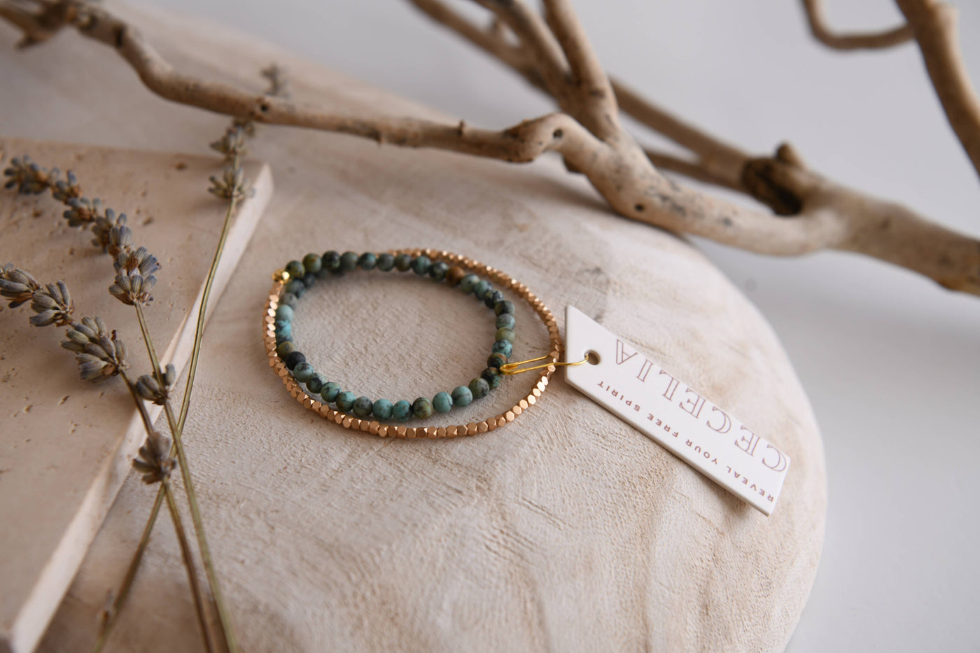 Cecelia Designs Jewelry - Gemstone Wrap Bracelet with Faceted Gold Beads