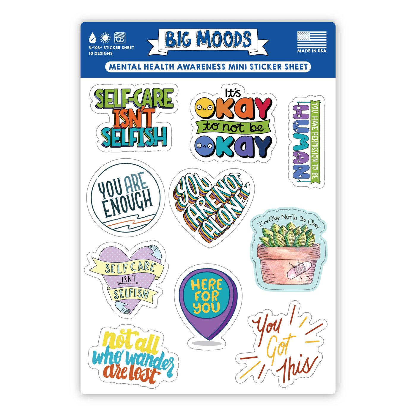 Big Moods - Mental Health Awareness Mini Sticker Sheet