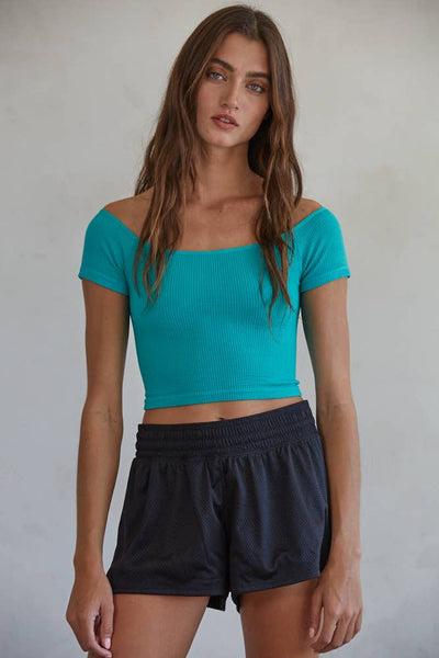 Wrenn Off Shoulder Crop Top