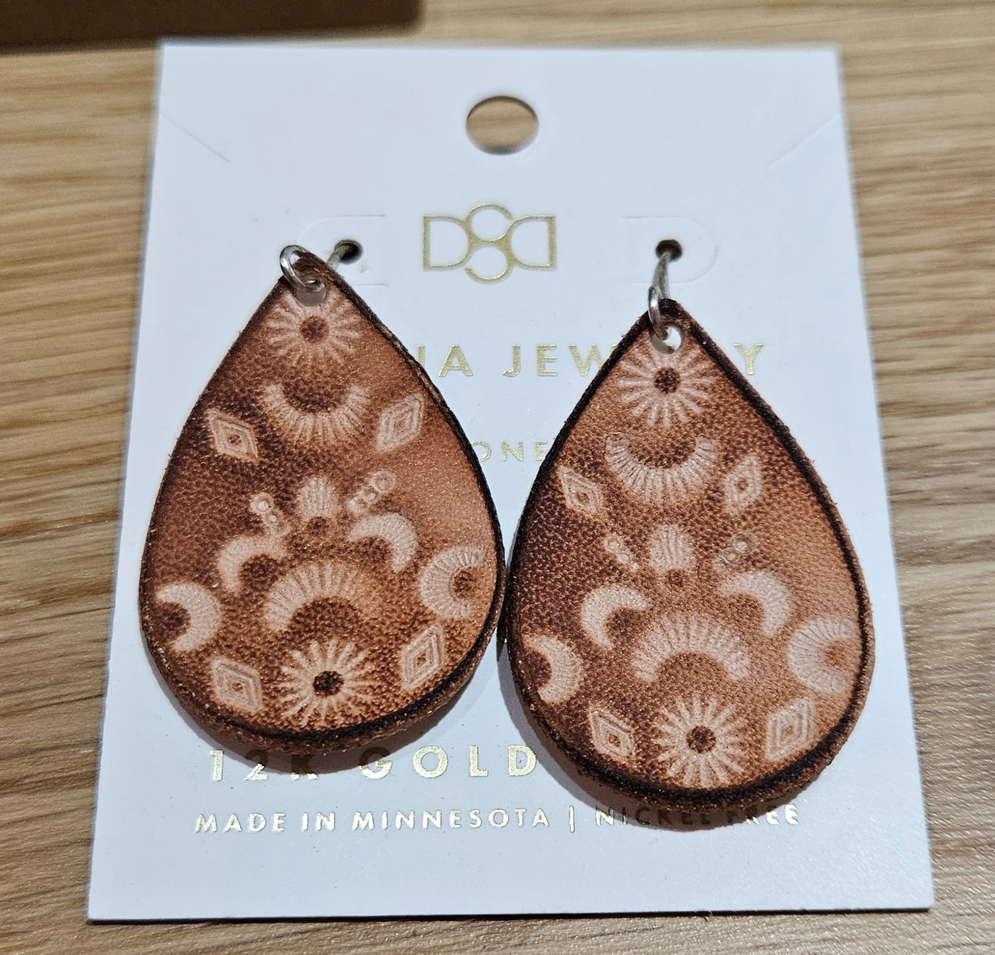 Cecelia Designs : Leather Teardrop Earrings