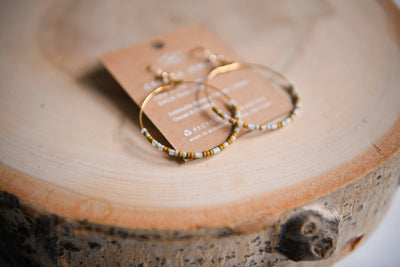 Cecelia Designs Jewelry - Ocean Drift Boho Beaded Hoop Earrings