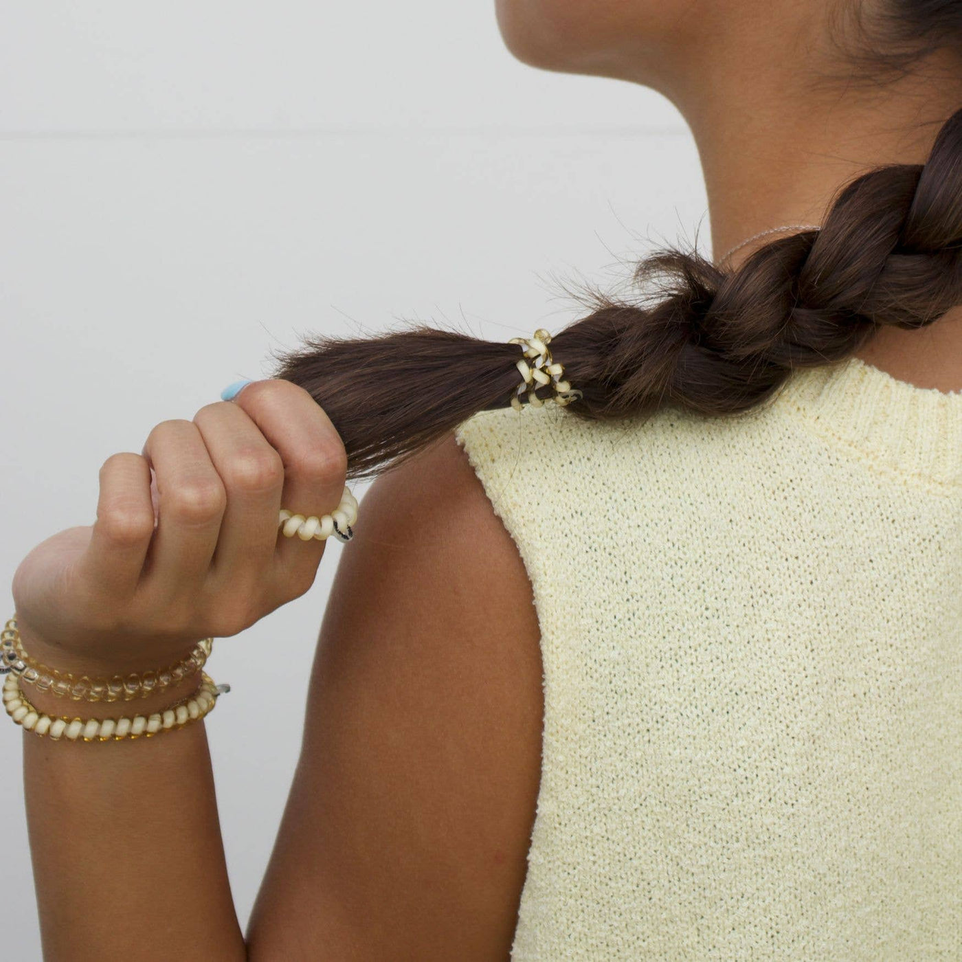 TELETIES - Spiral Hair Coils | Tiny | Butter Yellow Hair Ties