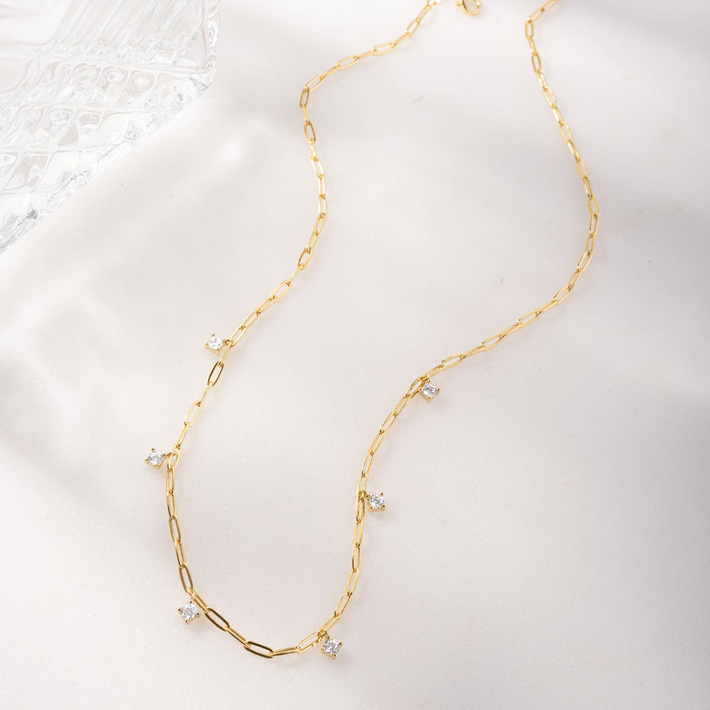 Sami Jewels - Paperclip Charm Necklace: Gold