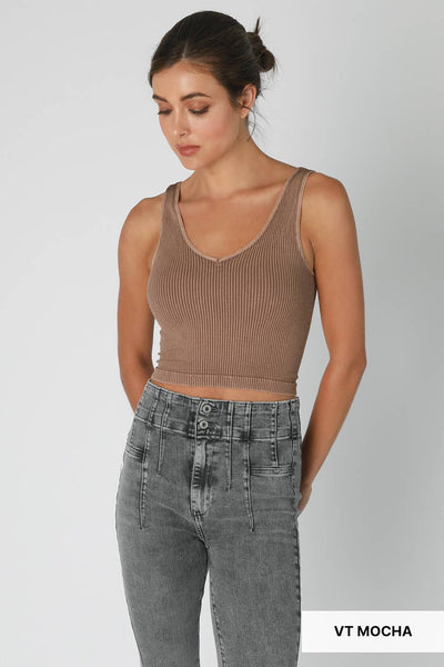 Kayti Top - Vintage Reversible Crop Top: Vintage Terracotta