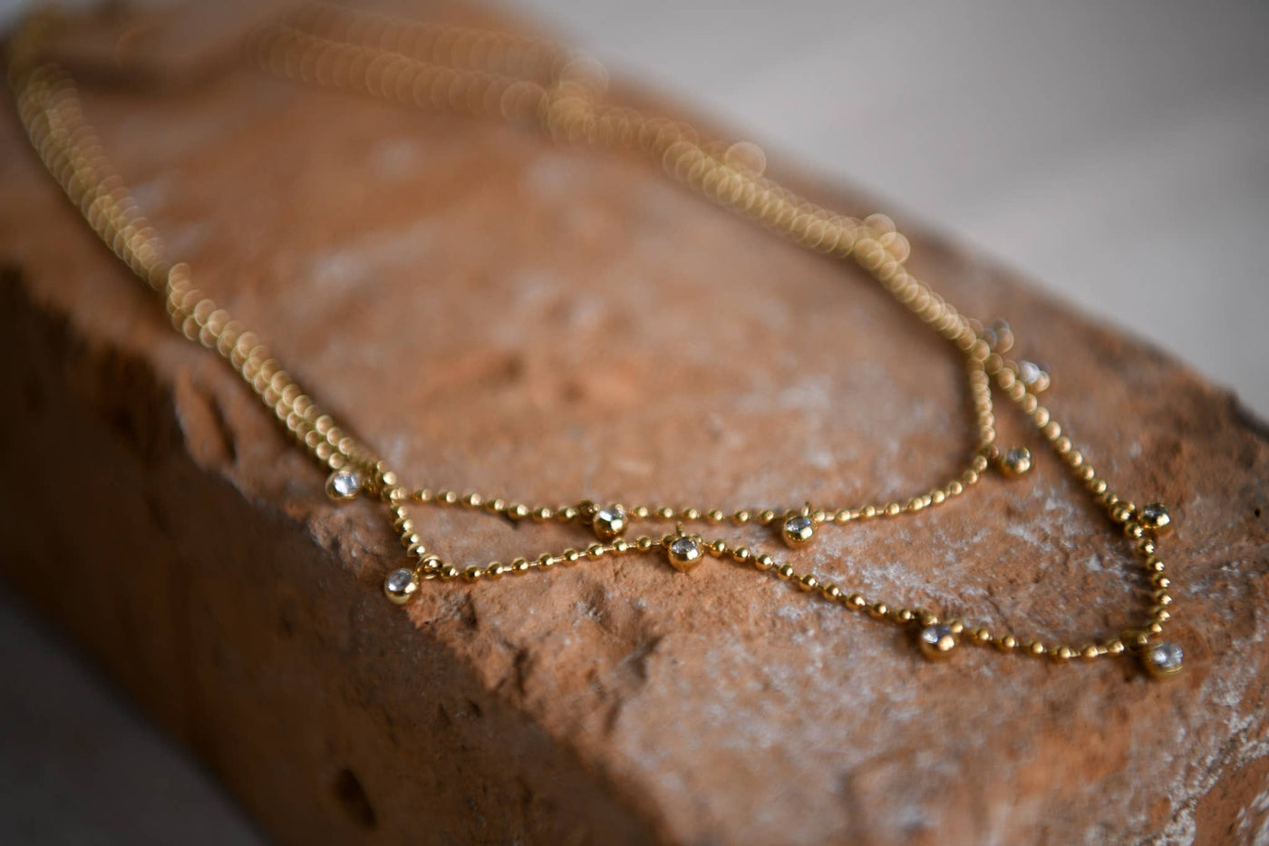 Water Resistant Necklace Collection: Olive & CZ Pendant