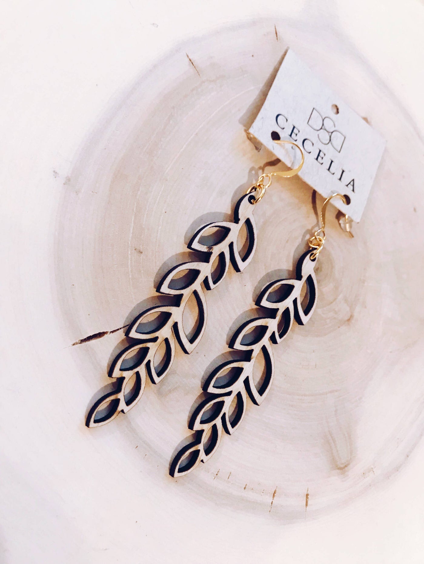 Cecelia Designs Jewelry - Fall Wood Earrings: Leaf