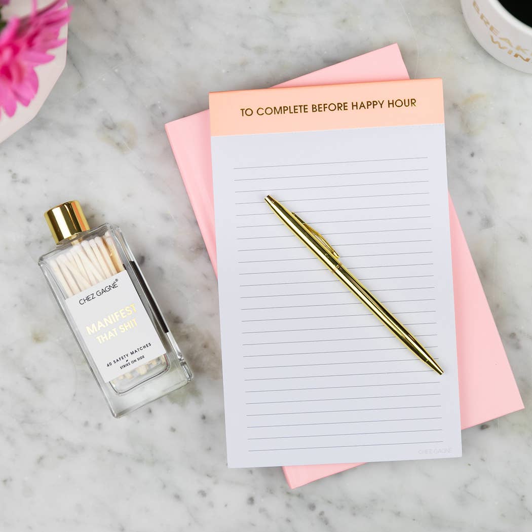 Chez Gagné - To Complete Before Happy Hour Notepad - Pink