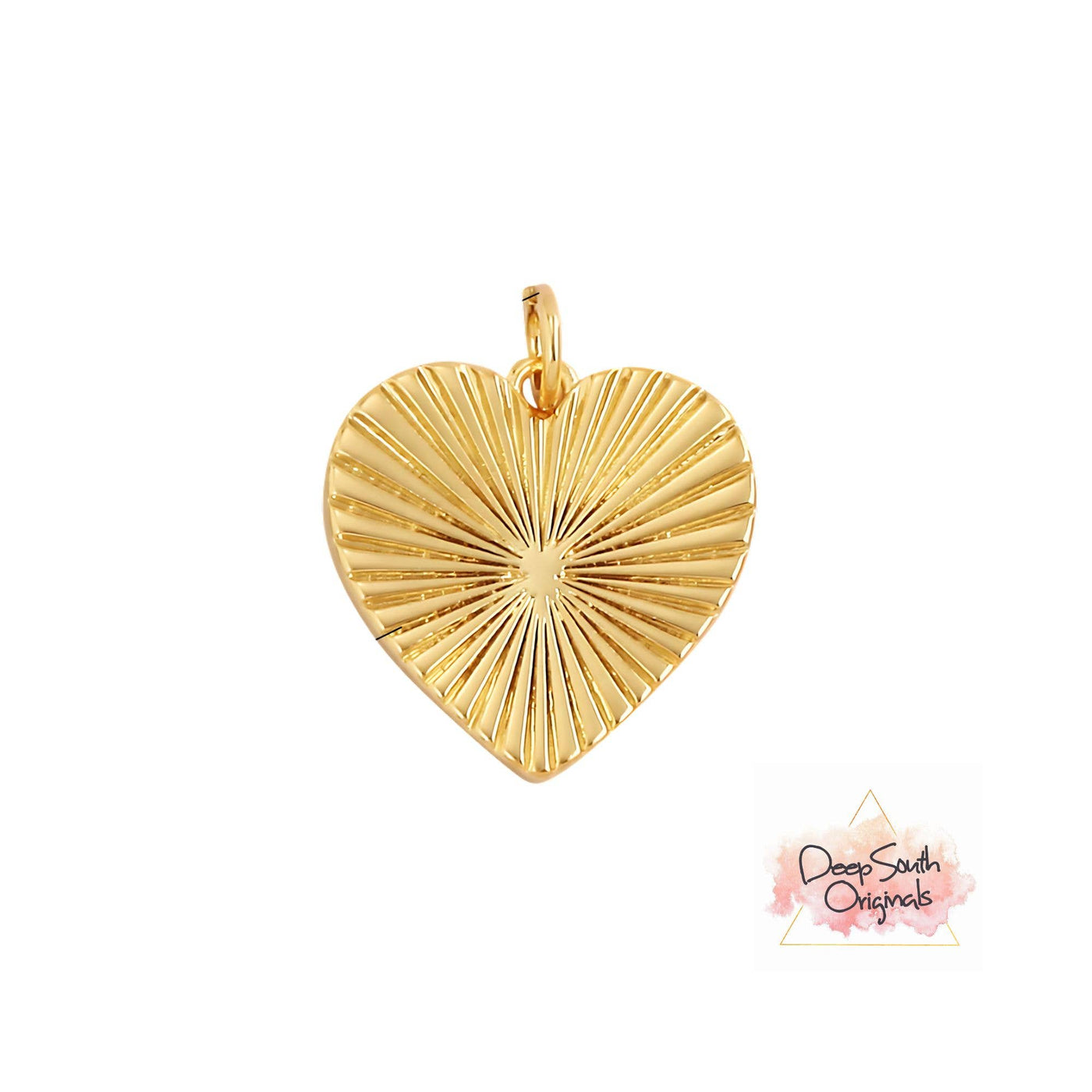 Etched Gold Heart Charm-Gold Filled