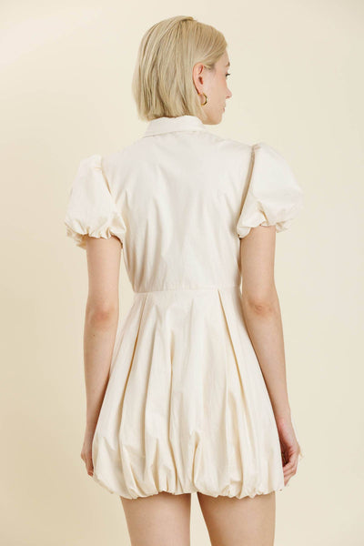 Aureum - AD2185 - BUBBLE HEM MINI SHIRT DRESS