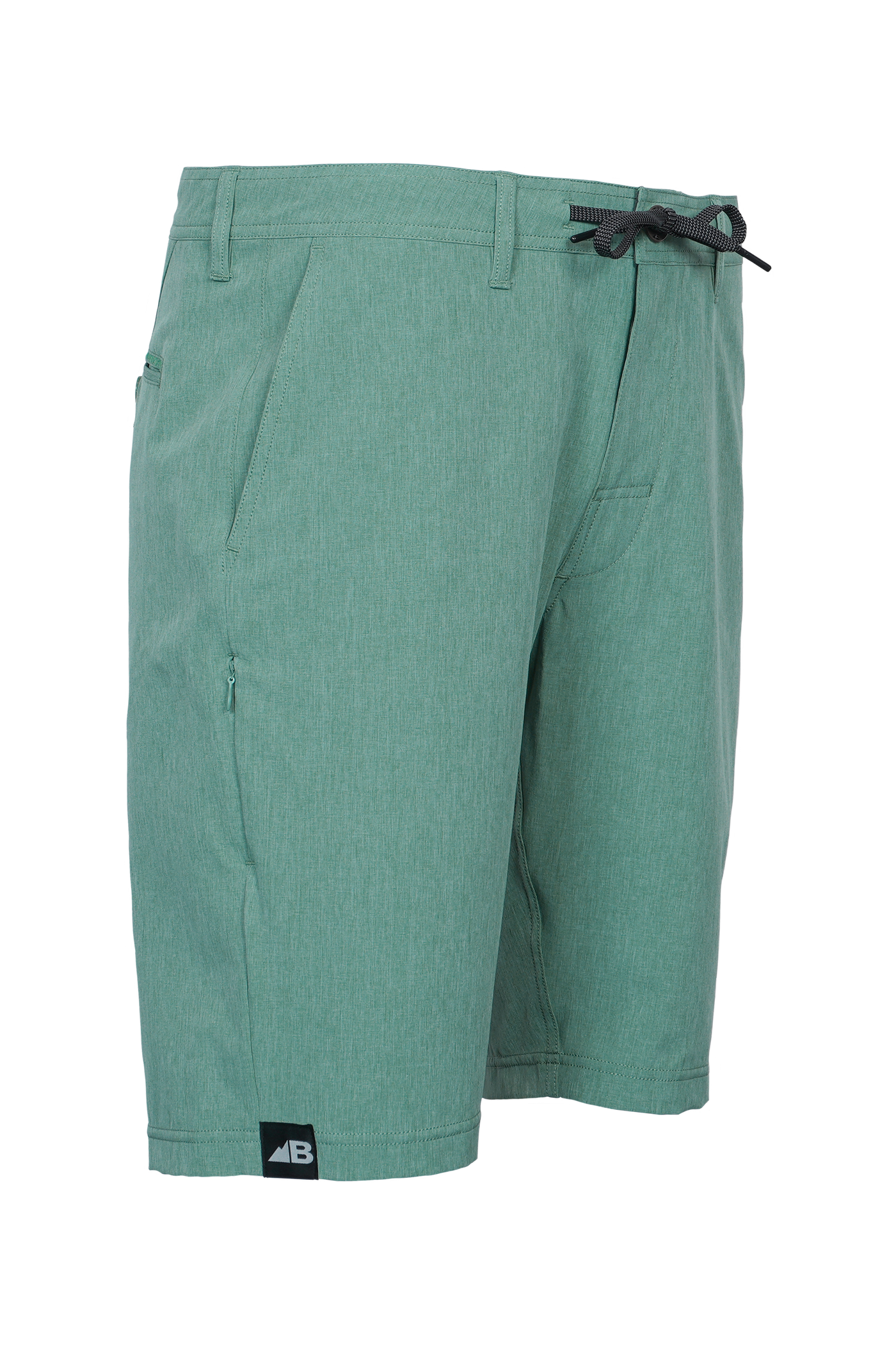 Belong Designs - Men's 10" Rocky Mountain Board Shorts: Tundra Green / Has Drawstring / M (32 Waist)