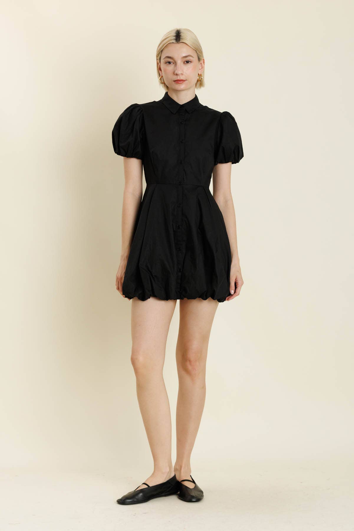 Aureum - AD2185 - BUBBLE HEM MINI SHIRT DRESS