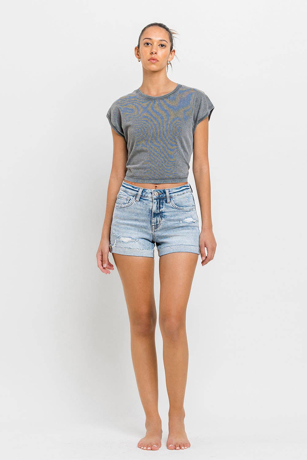 Vervet High Rise Denim Short : Rebecca