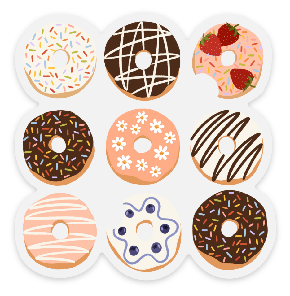 Elyse Breanne Design - Clear Donuts Sticker 2.9x3in