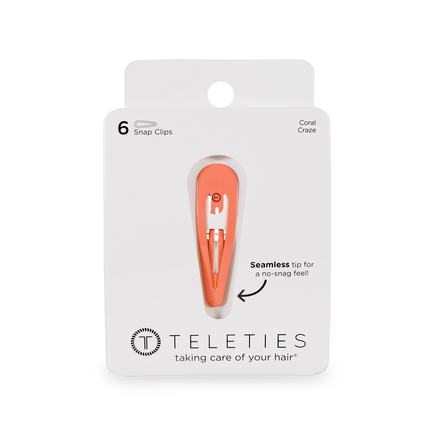 TELETIES - Snap Clip | Coral Craze | 6 Count