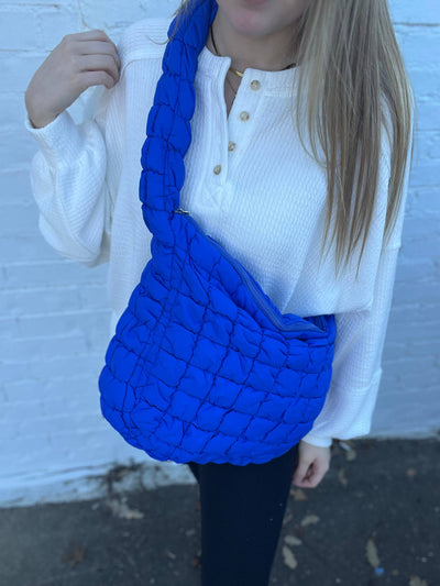 Kaydee Lynn LLC - Large Quilted Puff Tote: Cream